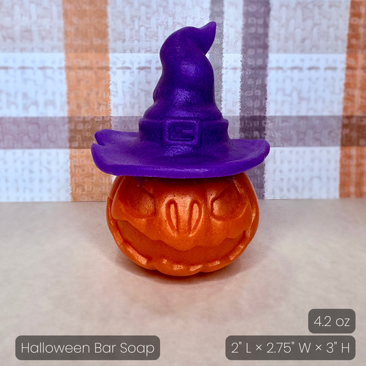 Jack-o’-Lantern Soap with Purple Witch Hat